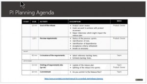 program increment planning agenda